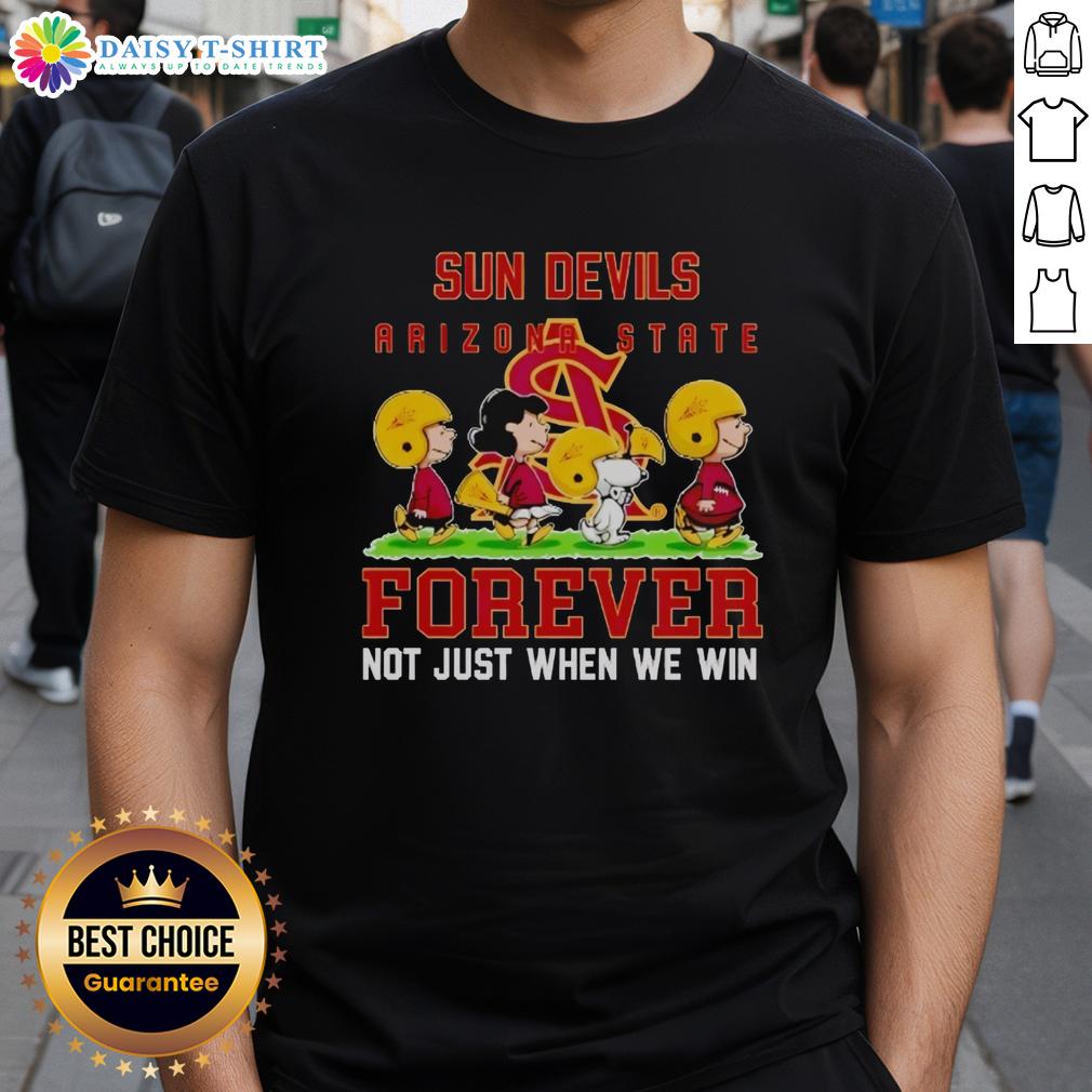 Pretty Peanuts Arizona State Sun Devils Forever T-Shirt in maroon, perfect for fans celebrating team spirit year-round.