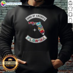 Pretty Son of America Florida map sports logos combine hoodie, featuring vibrant designs of Florida teams and landmarks.