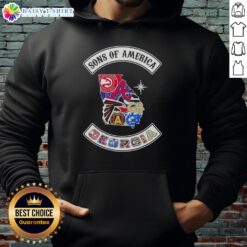 Alt Text: Pretty Son of America Georgia Map Sports Logos Combine Hoodie showcasing vibrant designs and state pride.