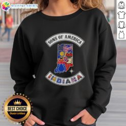 Pretty Son of America Indiana Map Sports Logos Combine Sweatshirt featuring vibrant graphics and a stylish design.
