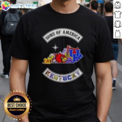 Pretty Son Of America Kentucky Map Sports Logos Combine T-Shirt featuring vibrant graphics and state pride design.