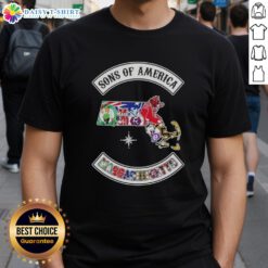 Pretty Son Of America Massachusetts Map Sports Logos Combine T-Shirt featuring vibrant state map and team logos design.