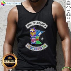 Pretty Son of America Minnesota Map Sports Logos Combine Tank Top showcasing vibrant state and team logos.
