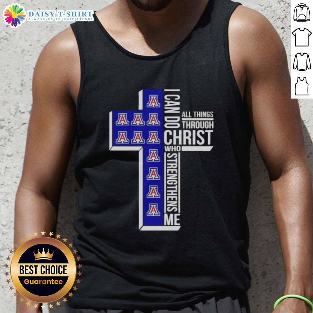 Arizona Wildcats women's basketball tank top featuring 'I Can Do All Things Through Christ Who Strengthens Me' design.