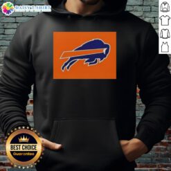 Alt Text: Stylish Top Buffalo Bills x Cleveland Browns logo hoodie featuring team colors, ideal for NFL fans and game day wear.