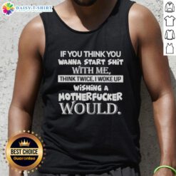 Bold 'Think Twice' graphic tank top for confident individuals ready to stand up, perfect for casual wear and statement style.