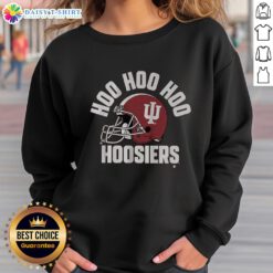 Cozy Top Indiana Football Hoo Hoo Hoo Hoosiers sweatshirt in crimson with logo, perfect for game day and fans.