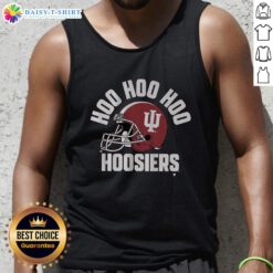 Top Indiana Football Hoo Hoo Hoo Hoosiers tank top featuring team colors and logo, perfect for game day attire.