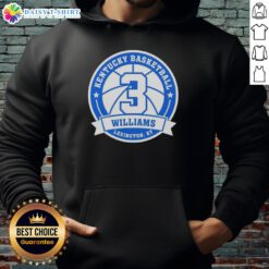 Top Kam Williams 3 Kentucky Basketball Hoodie in blue, showcasing a stylish design for fans and players alike.