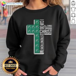 Michigan State Spartans women's basketball sweatshirt featuring 'I Can Do All Things Through Christ' design.
