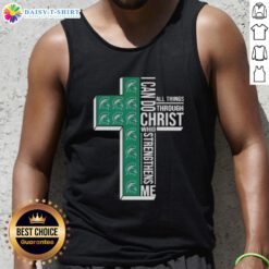 Top Michigan State Spartans women's basketball tank top featuring 'I Can Do All Things Through Christ' design.