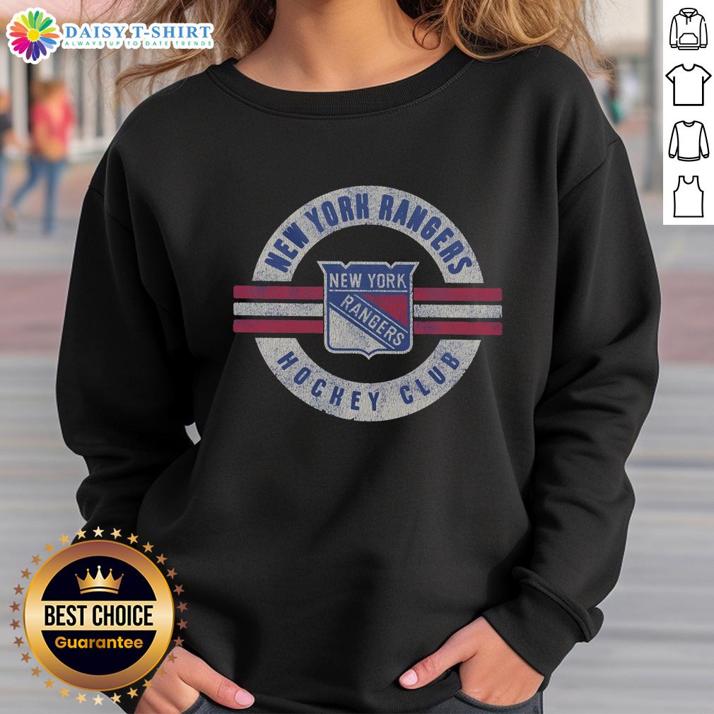 Top New York Rangers surround sweatshirt featuring team logo and vibrant colors, perfect for fans and game day apparel.