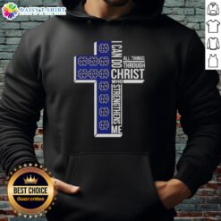 Top Notre Dame Fighting Irish women's basketball hoodie with 'I Can Do All Things Through Christ' design.