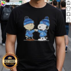 Alt Text: Top Peanuts Charlie Brown fist bump with Snoopy on Tennessee Titans football T-shirt design.