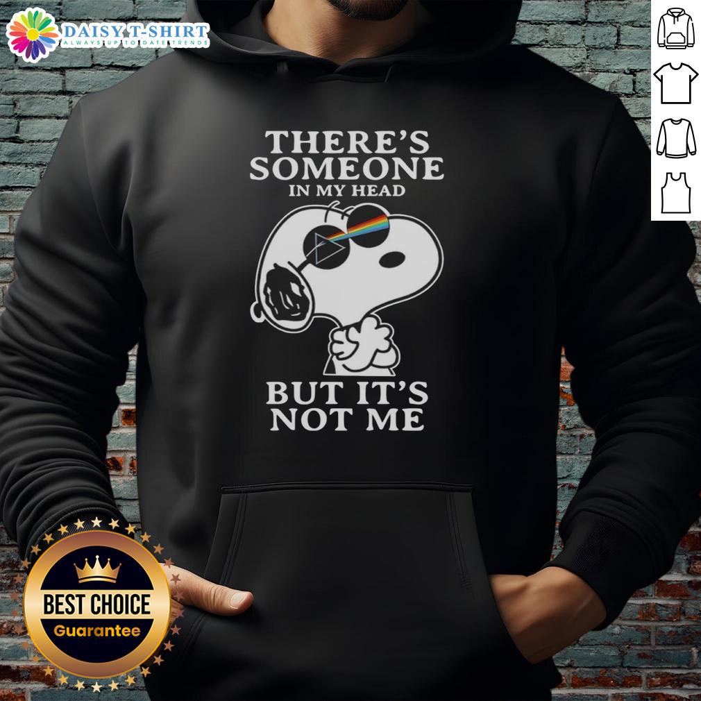 Snoopy Pink Floyd hoodie featuring 'There's someone in my head but it's not me' design, perfect for music fans.