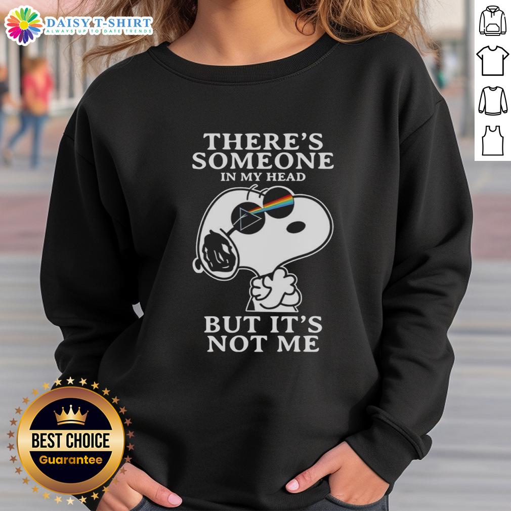 Snoopy Pink Floyd sweatshirt featuring 'There's someone in my head but it's not me' design, perfect for fans.