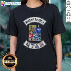 Top Son of America Utah Map sports logos combine ladies tee, showcasing unique design for sports fans.