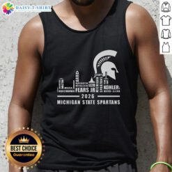 Alt Text: Awesome Michigan State Spartans 2026 players name skyline tank top, featuring vibrant design and team spirit.