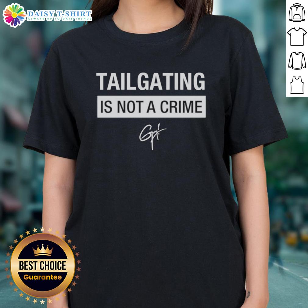 Awesome Tailgating Is Not A Crime Ladies Tee - stylish women's t-shirt for tailgating fans, perfect for game day.