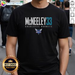 Good Liam Mcneeley 33 Charlotte Hornets Elite T-Shirt showcasing team colors and player's name on a stylish design.