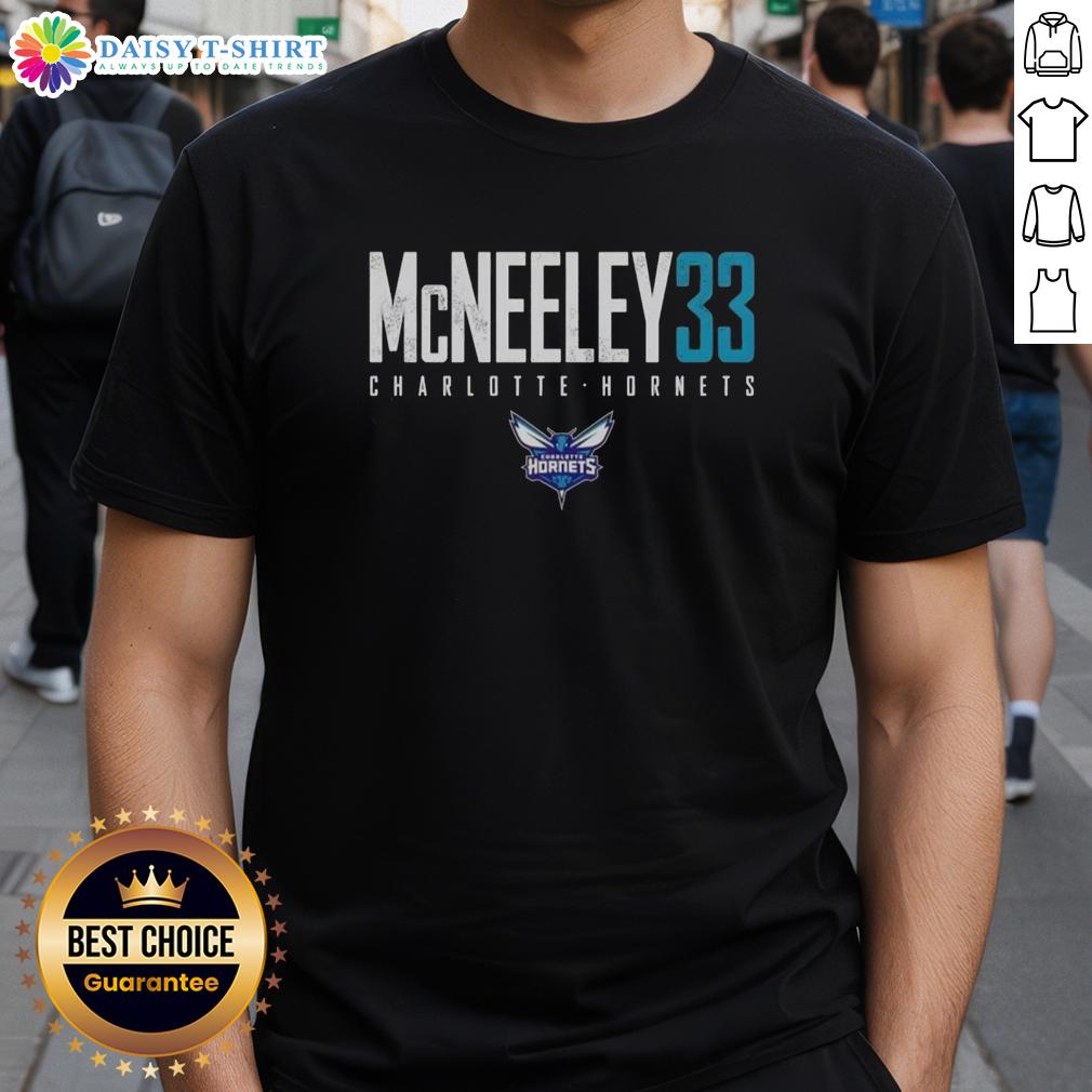 Good Liam Mcneeley 33 Charlotte Hornets Elite T-Shirt showcasing team colors and player's name on a stylish design.