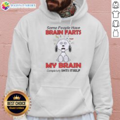 Good Peanuts Snoopy hoodie featuring the quote about brain farts and humor, perfect for fans of Peanuts and funny apparel.