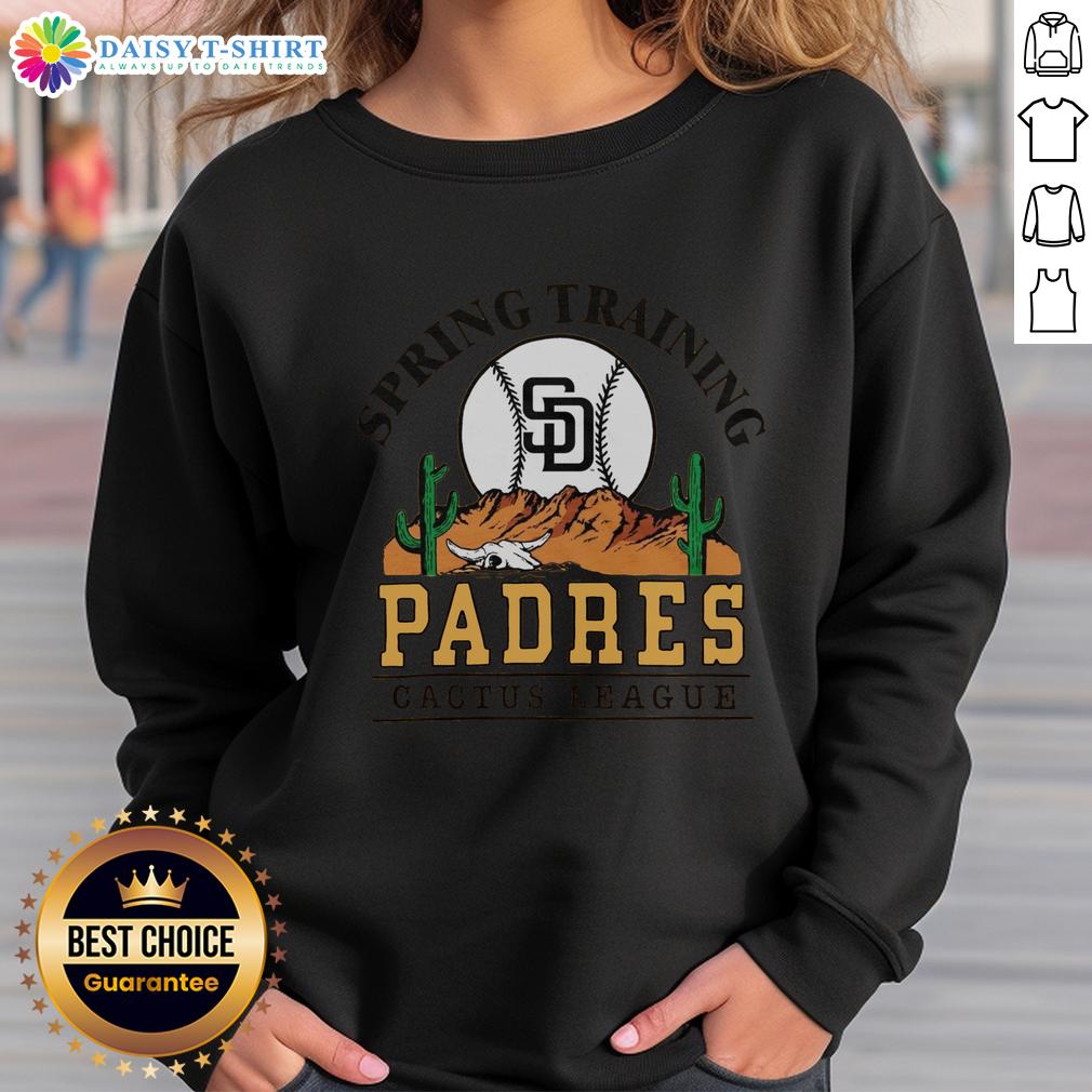 Good San Diego Padres Cactus League desert sweatshirt featuring team colors and logo, perfect for fans in warm weather.