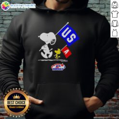 Alt Text: Good Snoopy and Woodstock hoodie celebrating USA Hockey Olympic Champions 2026 in Milano Cortina, Italia.