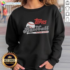 Good Topps baseball picture cards retro raglan sweatshirt featuring classic baseball graphics and stylish design.