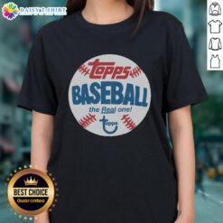 Alt Text: Good Topps Baseball The Real One Raglan Ladies Tee in stylish design, perfect for baseball fans and casual wear.