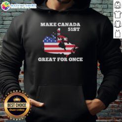 Cozy Hot-Make Canada 51st Great hoodie featuring an American flag design, perfect for patriotic celebrations.
