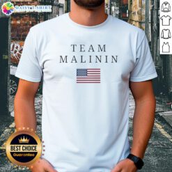 Hot Team Malinin USA Flag T-Shirt featuring a vibrant American flag design, perfect for patriotic sports fans.