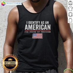 Alt Text: American flag tank top celebrating 250 years of freedom, 1776-2026, perfect for patriotic events and casual wear.