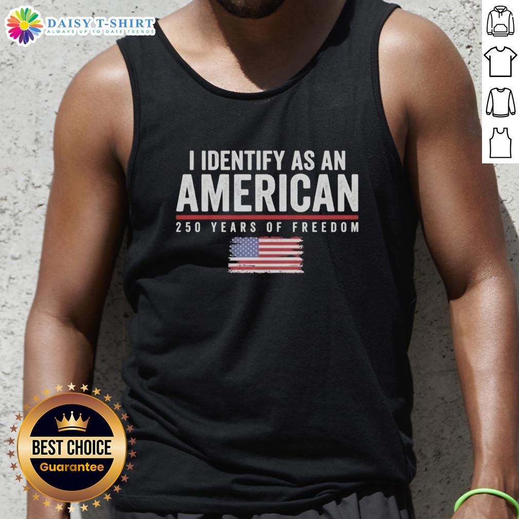 Alt Text: American flag tank top celebrating 250 years of freedom, 1776-2026, perfect for patriotic events and casual wear.