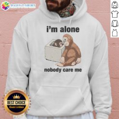 Cozy Nice I'm Alone Nobody Care Me Punch The Monkey Hoodie featuring a playful monkey graphic and vibrant colors.