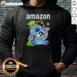 St. Patrick's Day hoodie featuring a nice stitch design and Amazon logo, perfect for festive celebrations.