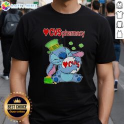 Alt Text: St. Patrick's Day t-shirt featuring a Nice Stitch design and CVS Pharmacy logo, perfect for festive celebrations.