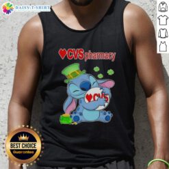 St. Patrick's Day tank top featuring a nice stitch design and CVS Pharmacy logo for festive celebrations.