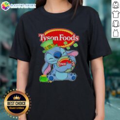 Nice Stitch St. Patrick's Hug Tee featuring Tyson Foods logo, perfect for festive celebrations and casual wear.