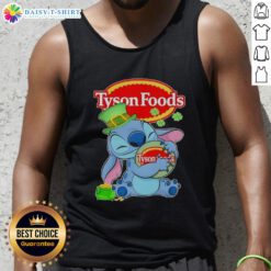 Nice Stitch St. Patrick's Day tank top featuring Tyson Foods logo, perfect for festive celebrations and casual wear.