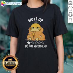 Funny Psyduck Pokmon ladies tee with 'Nice Wake Up' graphic, perfect for casual wear and Pokmon fans.