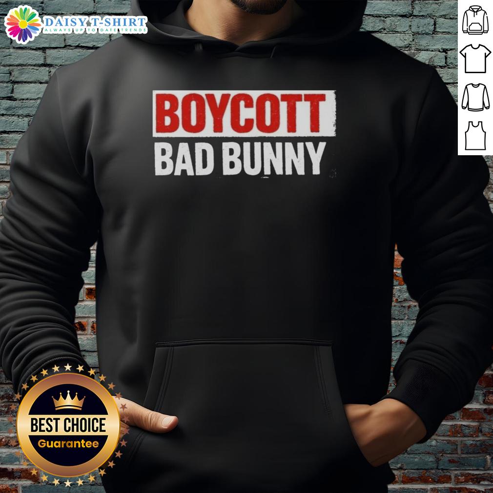 Original Boycott Bad Bunny Hoodie featuring vibrant graphics and a stylish design for fans of the popular artist.