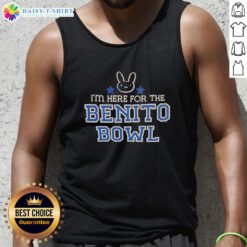 Original Bunny I'm Here for the Benito Bowl tank top featuring a playful design and vibrant colors.