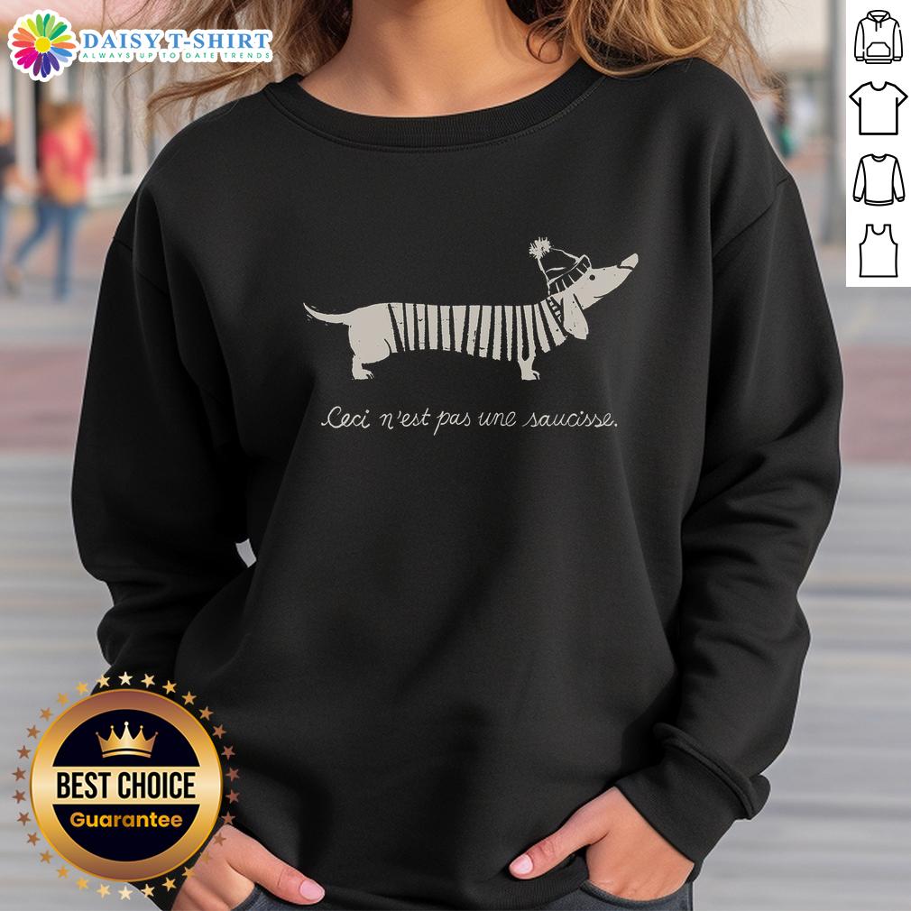 Pretty Ceci N'est Pas Une Saucisse sweatshirt featuring a stylish design, perfect for casual wear and art lovers.