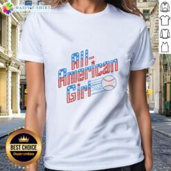 Awesome All American Girl Ladies Tee in vibrant colors, featuring a stylish design perfect for patriotic celebrations.