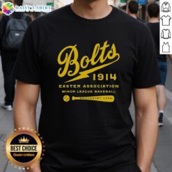 Awesome Bolts 1914 Easter Association Minor League Baseball T-Shirt featuring a vintage design and vibrant colors.