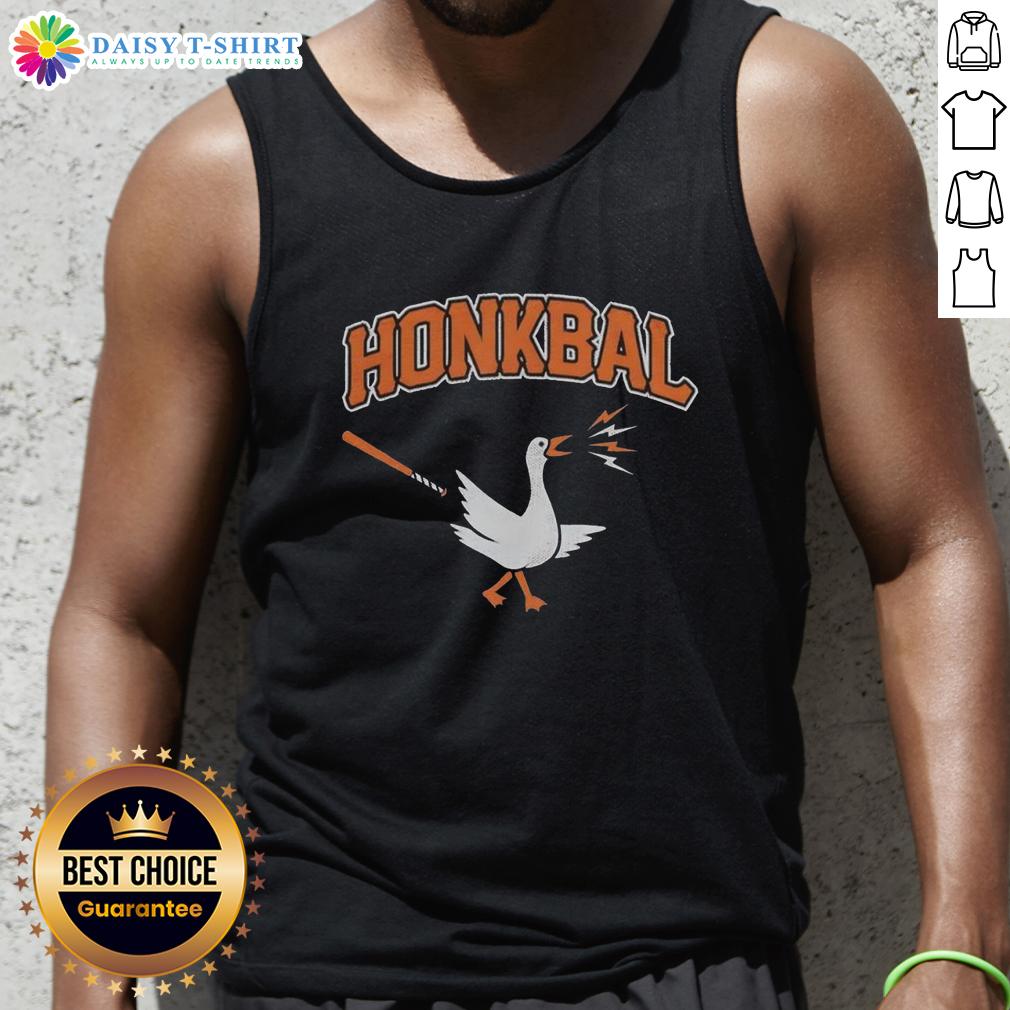 Alt Text: Awesome Honkbal Goose baseball tank top featuring a Dutch design, perfect for baseball fans in the Netherlands.