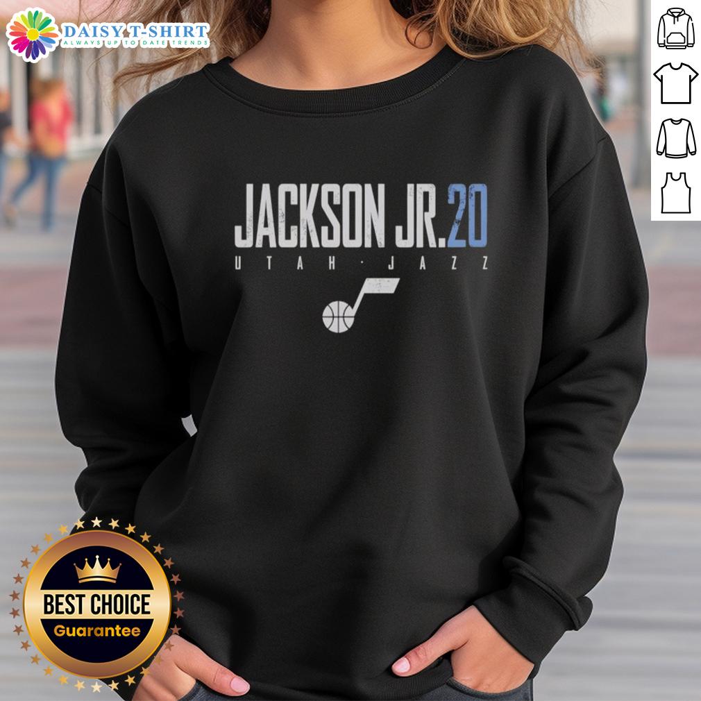 Alt Text: Awesome Jaren Jackson Jr. Utah Jazz Elite Sweatshirt featuring vibrant team colors and sleek design.