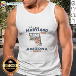 Maryland girl tank top featuring Arizona state map outline, perfect for showcasing state pride and style.