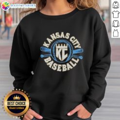 Alt Text: Awesome KC Baseball crown and bat royal sweatshirt, perfect for fans supporting Kansas City baseball.